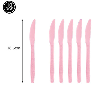 Pink Party Disposable Tableware Solid Color Party Pink Plates Cup Tablecloth Birthday Wedding Baby Shower Picnic Party Supplies Good Vibrations