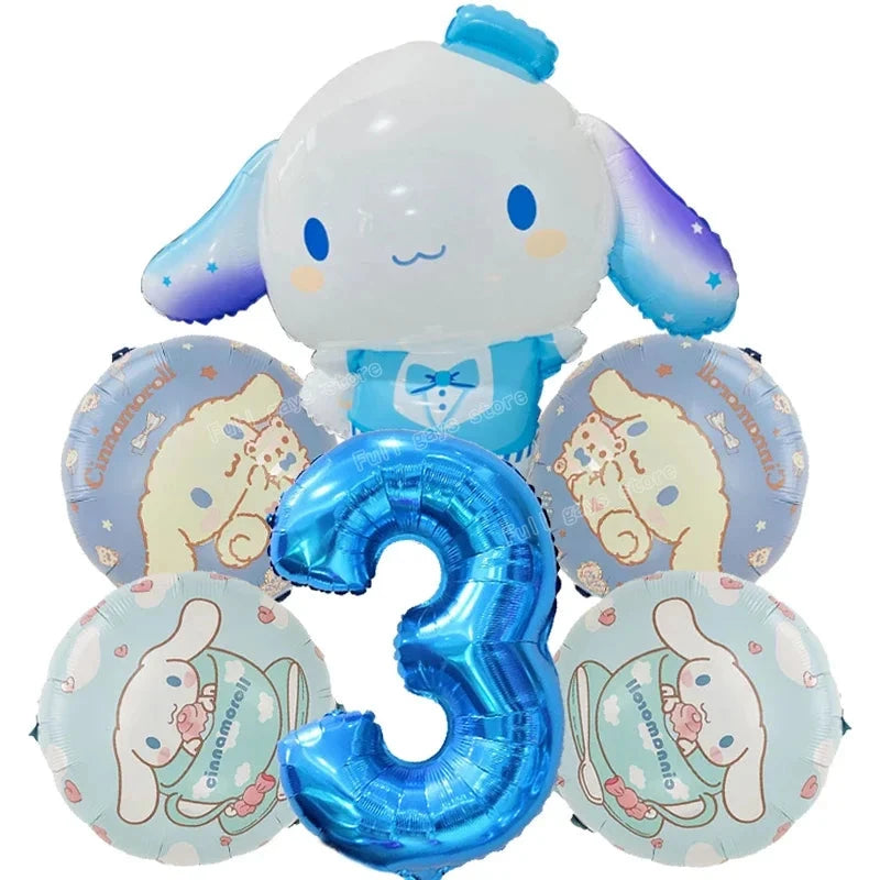 Cinnamoroll Theme Party Supplies Kids Birthday Christmas Decorations Gift Bag Ballons Banner Cake Topper Tableware Accessories Good Vibrations