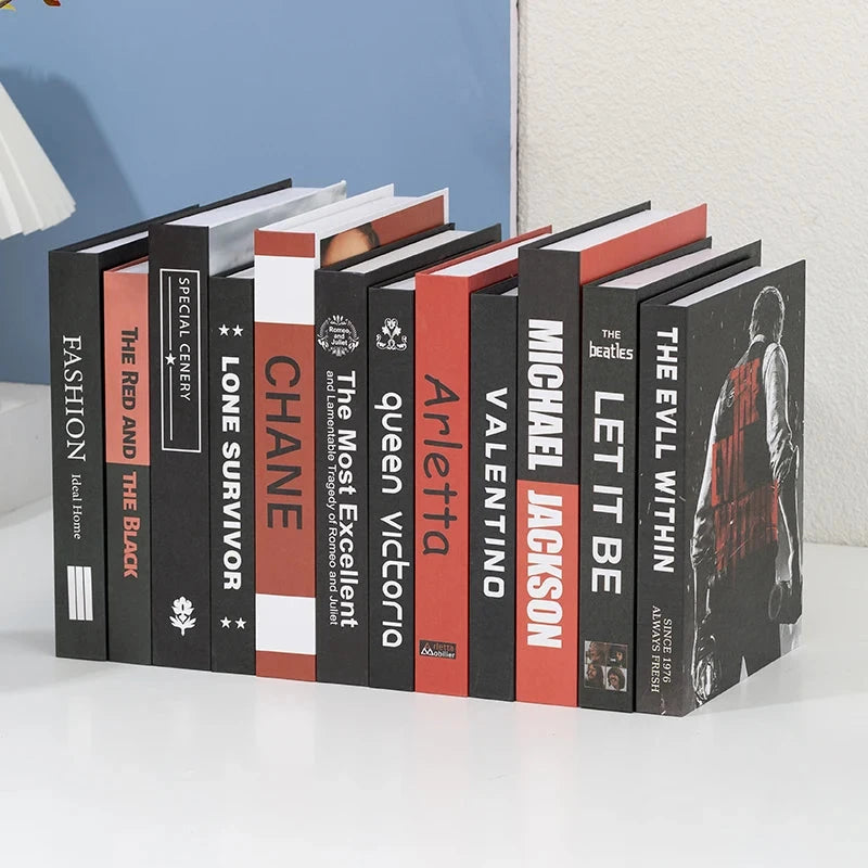 Modern fake book ornament Nordic light luxury simulation book living room home store decoration photo props book case box Good Vibrations