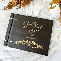 Personalized Guest Book Wedding Album Memory Wooden Adventure Rustic Unique Photo Album For Custom Name Marriage Wedding Gift Good Vibrations