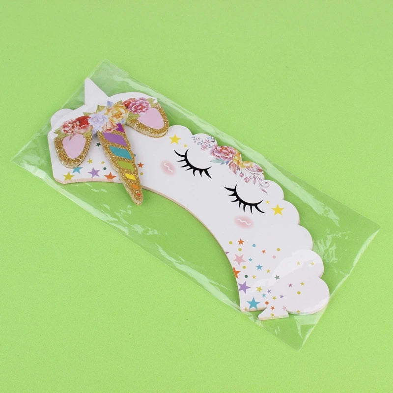 1set Unicorn Cake Toppers Kids Birthday Party Cake Decorations Baby Shower Cake Flags Birthday Party Supplies Good Vibrations