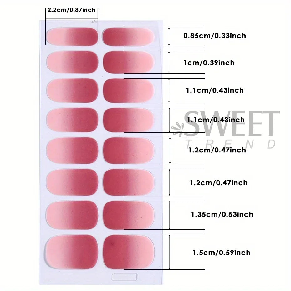 6pcs/set Gradient Nail Polish Strips Stickers Pink Purple Nude Color Ombre Design Full Cover Gel Decal Self Adhesive Wraps Decor Good Vibrations