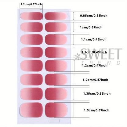 6pcs/set Gradient Nail Polish Strips Stickers Pink Purple Nude Color Ombre Design Full Cover Gel Decal Self Adhesive Wraps Decor Good Vibrations