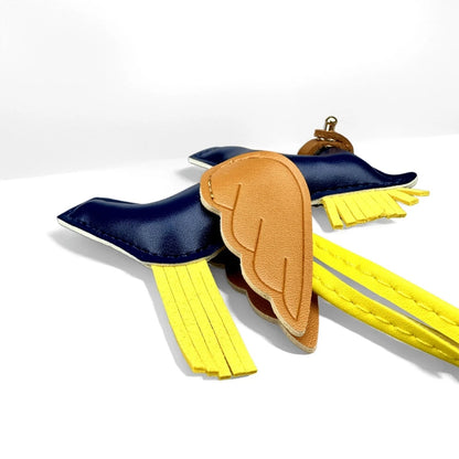 Elegant Winged Pony Keychain with Detachable Mouth Strap | Hand-Stitched Premium PU Leather Bag Charm with Plush Filling, Gift Good Vibrations