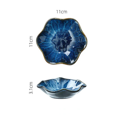 Japanese Ceramic Plate Retro Kiln Glaze Barbecue Mini Dipping Dish Sashimi Sushi Soy Sauce Dishes Home Desktop Snack Plates New Good Vibrations