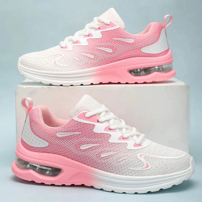 2025 Sports Shoes Women's Walking Shoes Comfortable and Fashionable Cushion Mesh Breathable Tennis Color Blocked Sports Shoes Good Vibrations