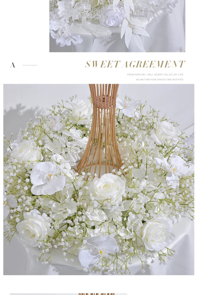 Artificial flowers Wreath Wedding Decoration Table Frame decor Floral Centerpiece Flower Backdrop Arrangement Flower Row Good Vibrations