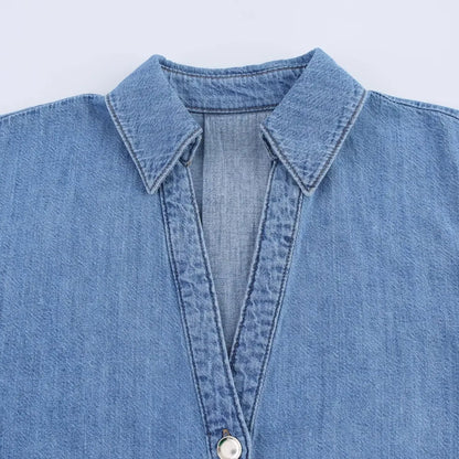 Denim Pants Outfit For Women 2 Pieces Spring Autumn Fashion Wide Sleeved Casual Shirt Women Suit Casual Two Piece Set Women Good Vibrations