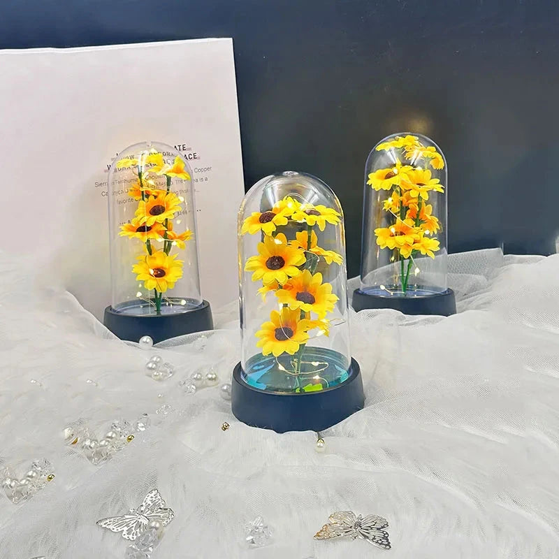Graduation season gift small sunflower plastic set Mother's Day send wife send mother Valentine's Day eternal flower gift Birthd Good Vibrations