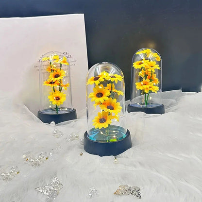 Graduation season gift small sunflower plastic set Mother's Day send wife send mother Valentine's Day eternal flower gift Birthd Good Vibrations