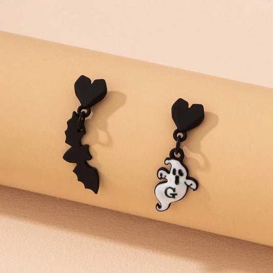 New Ear Nails Halloween Series Style Personalized Ghost Skull Bat 3D Color Preserving Good Vibrations