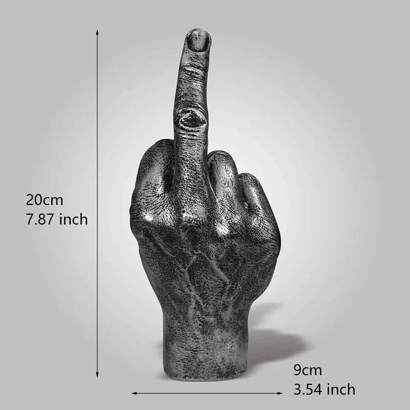 Desk Ornaments Of Middle Finger Statue Upright Middle Finger Arts Crafts Desktop Gesture Figurine Sculpture Living Room Dec Good Vibrations