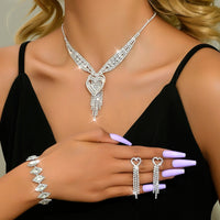 Ladies' jewelry, equipped with rhinestone tassel earrings, necklaces, bracelet sets, wedding party accessories Good Vibrations