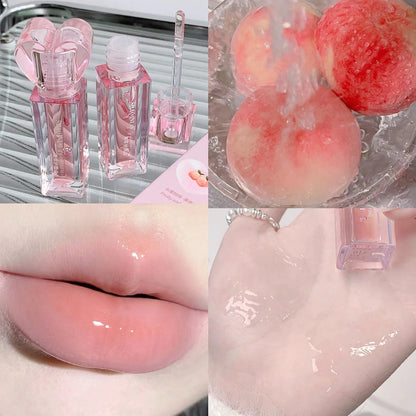 Plumping Jelly Lip Gloss Lasting Moisturizing Transparent Lip Oil Water Light Mirror Peach Lipstick Women Lips Makeup Cosmetics Good Vibrations