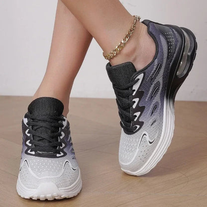 2025 Sports Shoes Women's Walking Shoes Comfortable and Fashionable Cushion Mesh Breathable Tennis Color Blocked Sports Shoes Good Vibrations