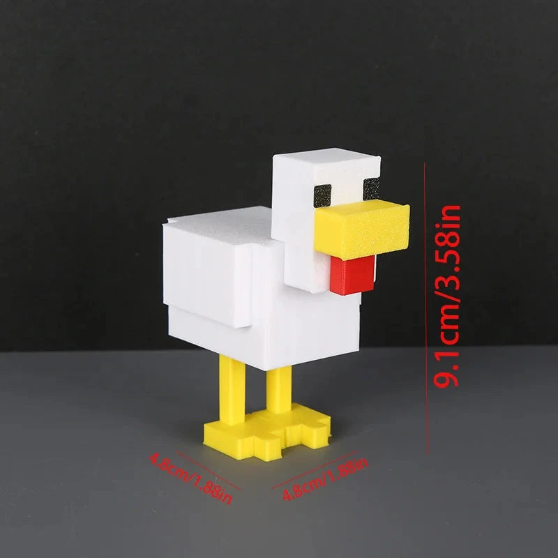 Charming and cute pixel chicken statue - artistically crafted animal decoration suitable for homes and offices Good Vibrations