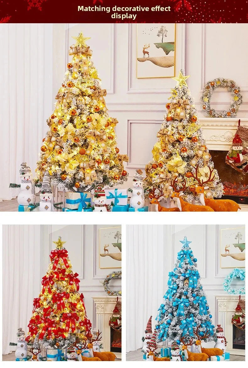 White Flocked PVC Christmas Tree Realistic Snow Effect Artificial Pine Xmas Tree for Shop Window Display Decoration Good Vibrations