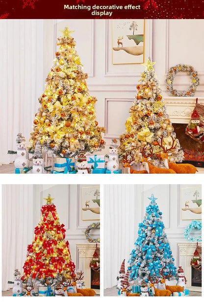 White Flocked PVC Christmas Tree Realistic Snow Effect Artificial Pine Xmas Tree for Shop Window Display Decoration Good Vibrations