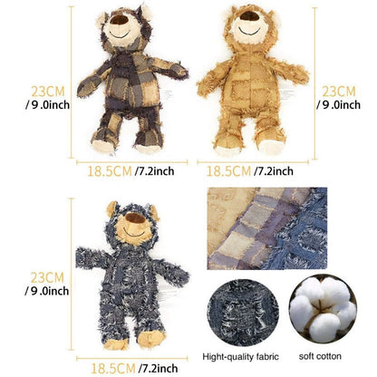 Pet Teddy Bear Soundmaking Toy Plush Interactive Dog Toys Grinding Cleaning Teeth Anti Bite Abreact Plaything Bear Pets Supplies Good Vibrations