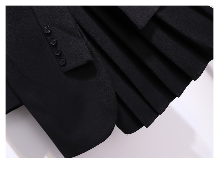 Blazer Women 2025 Spring New Fashion Women Clothing Suit Skirt Jacket Belt Waist Slim Suit Women Blazer Long Coat Black Blazers Good Vibrations