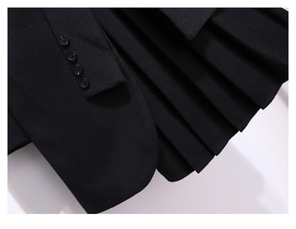 Blazer Women 2025 Spring New Fashion Women Clothing Suit Skirt Jacket Belt Waist Slim Suit Women Blazer Long Coat Black Blazers Good Vibrations