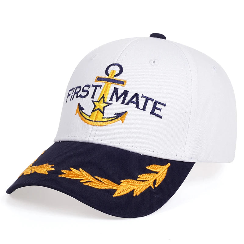 Unisex CAPTAIN/FIRST MATE Embroidery Baseball Caps Spring And Autumn Outdoor Adjustable Casual Hats Sunscreen Hat Good Vibrations