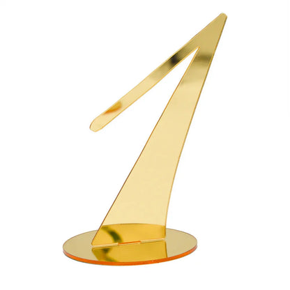 1PC Gold Silver Table Number with Holder Elegant Mirror Table Number Sign Seat Card For Wedding Birthday Party Anniversary Event Good Vibrations
