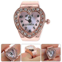 Women Finger Watch Heart Shape Finger Ring Watch Female Valentine's Day Gift Good Vibrations
