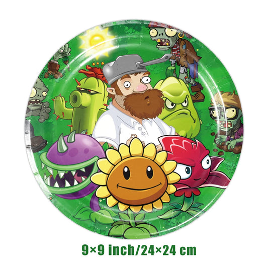 Plants vs. Zombies Game Birthday Party Decoration Paper Cup Napkins Tablecloth Kids Baby Shower Party Favor Party Accessories Good Vibrations