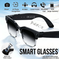 2025 New Upgrade Smart Glasses With Camera Video Recording AI Photo Recognition Bluetooth Call Translation Voice Sunglasses Man Good Vibrations