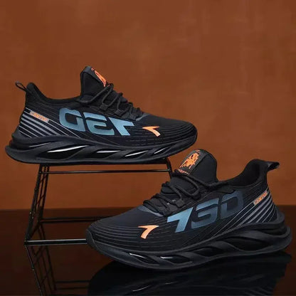 Summer men's casual versatile shoes, fashionable sports shoes, breathable running shoes, outdoor walking training tennis shoes Good Vibrations