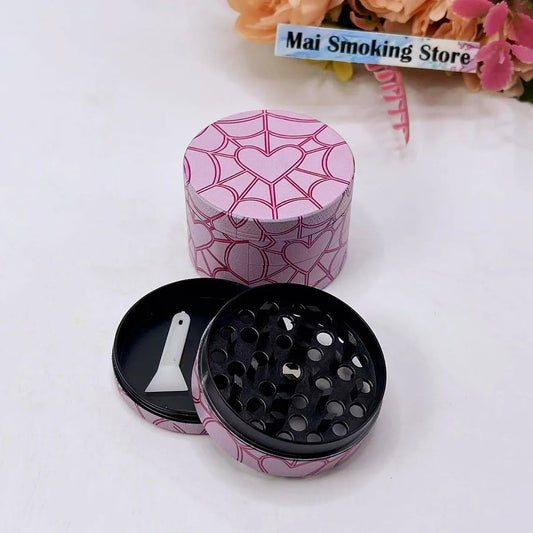 2inch Heart Herb Grinder 4-layer Manual Pepper Crusher Spice Mortar Salt Mill Raw Grass Tobacco Grinder Smoking Cigarette Tool Good Vibrations