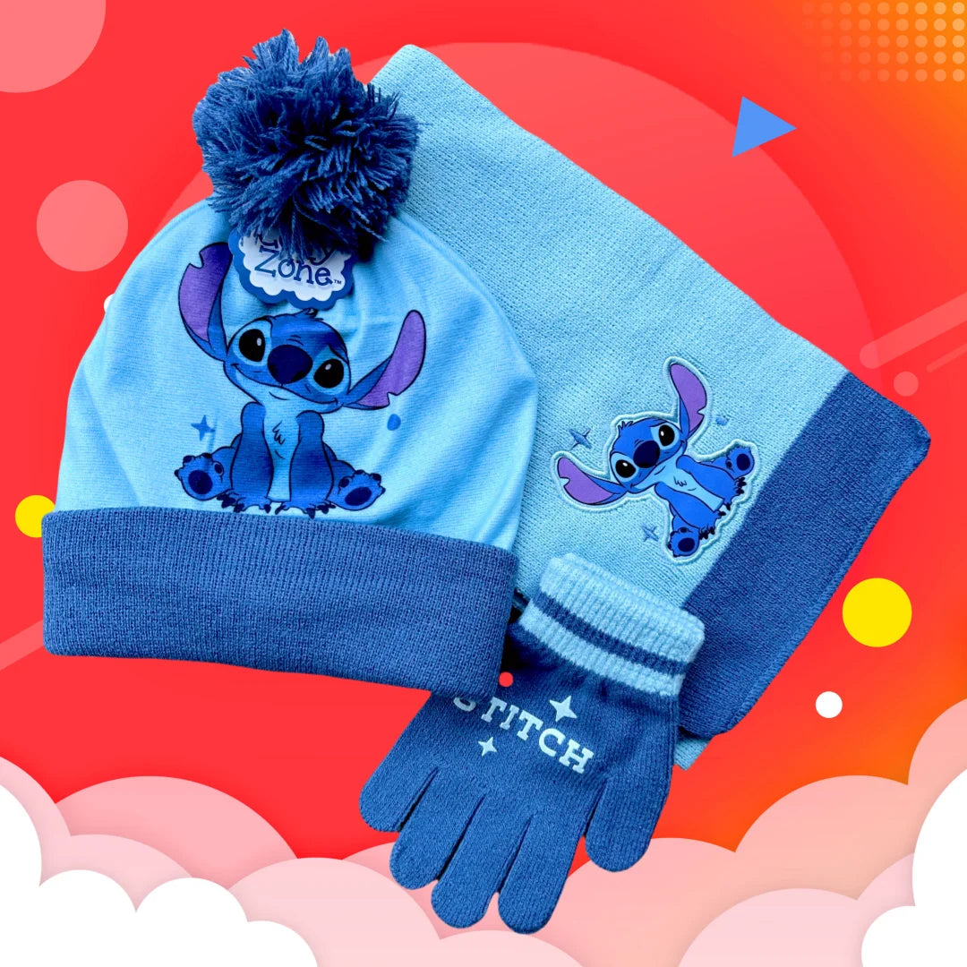 New Autumn Winter Children Hat Pinstripe Stitch Cartoon Scarf Hat Glove Warm knitted hat Boy Girl Cap Child Christmas Hat Good Vibrations