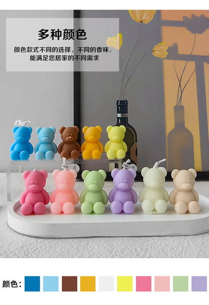 1pc Lovely Bear Aromatherapy Candles for Home Decoration Lovely Scented Candle Photography Props Festival Home Ornaments Good Vibrations