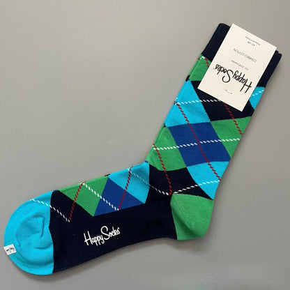 Cotton Happy Socks Men's Classic Crew Sock Shoe Size 10 - 13 Soft Good Vibrations