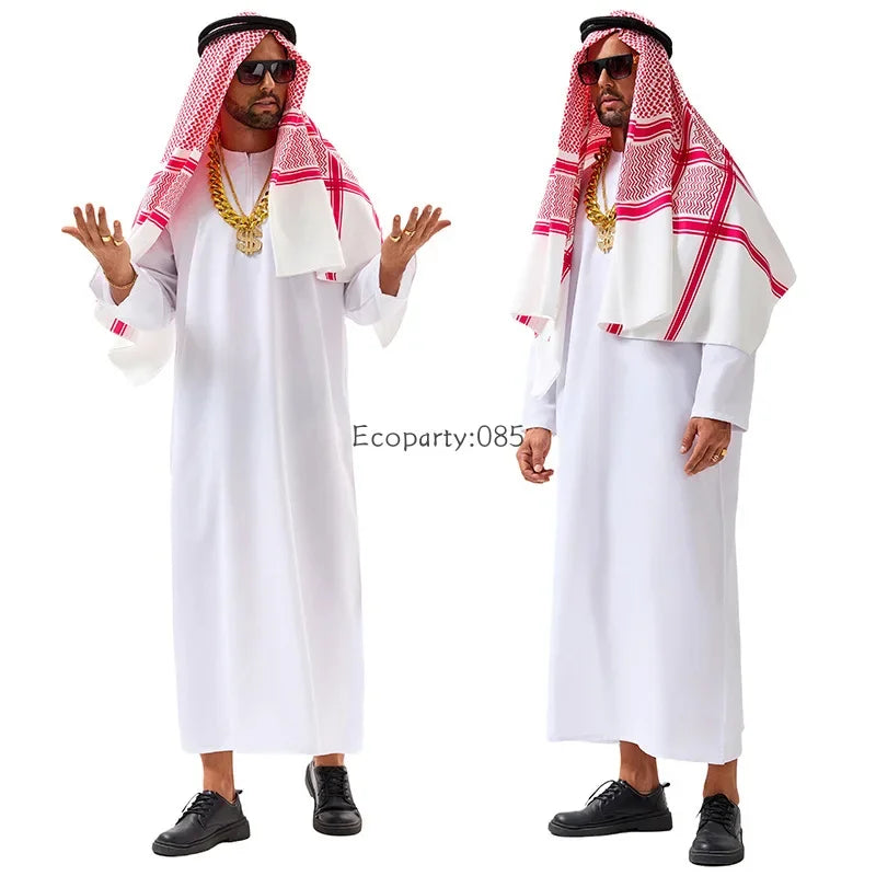 Middle East Arabic Style Costume Suit Robes Men and Women Dubai Tycoon UAE Cosplay Costume Stage Performance Costumes 2025 New Good Vibrations
