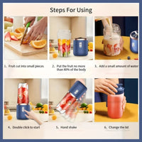 6 Blades Portable Blender 2Cups For Travel Portable Electric Juicer Mixer Usb Charge Fresh Fruit Juice Personal Blender Smoothie Good Vibrations