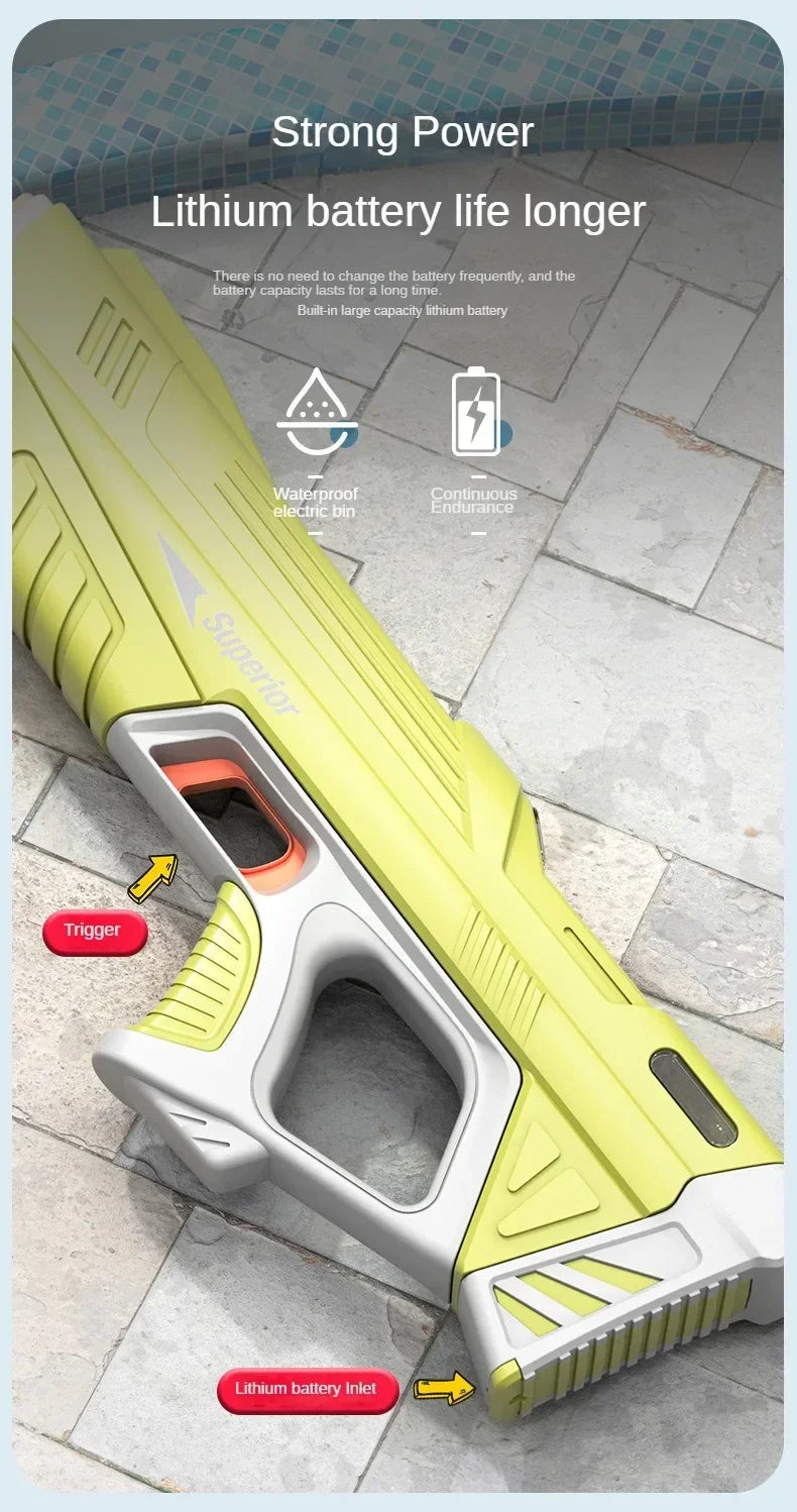 Children Full Automatic Water Gun Toys Summer Outdoor Pool Fight Games Induction Absorb Water Electric Waterguns for Kids Gifts Good Vibrations