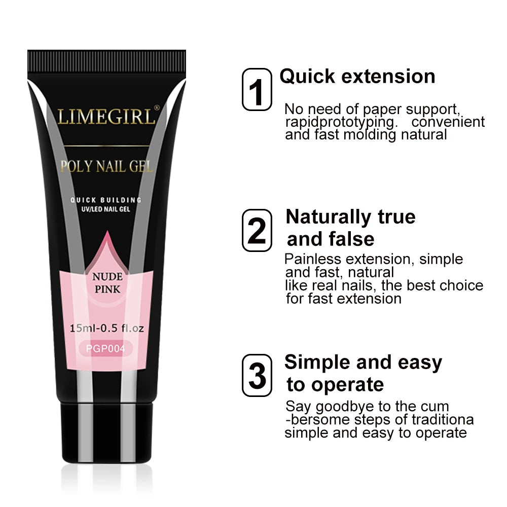LIMEGIRL Gel Nail Polish Kit UV Soak Gel Base Coat Polishing Tool with LED Light and Nail Drill Semi-Permanent Gel Varnish Kit Good Vibrations