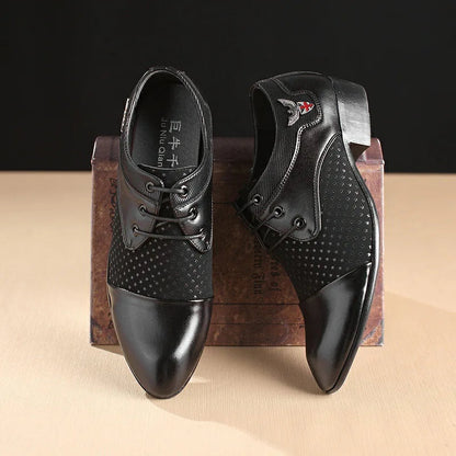 Mens Dress Shoes for Men Lace-Up Fashion Office High Quality Leather Comfy Business Man Formal Shoe Wedding Party Style Footwear Good Vibrations