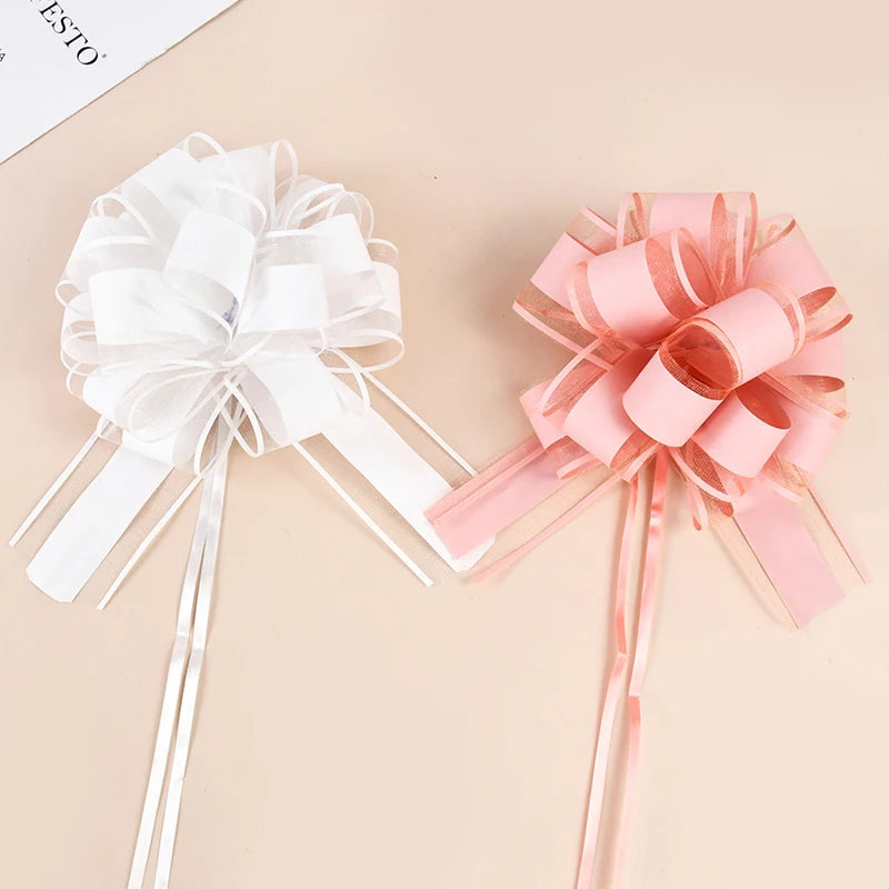 2/4/10Pcs Wedding Car Bow Ribbons Christmas Gift Wrap Packaging Decoration DIY Craft Flowers Birthday Party Supplies Valentines Good Vibrations