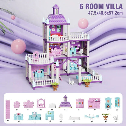 Puzzle DIY Toy Villa Houseplay Educational Large Size Bigger Enjoyable And Fun Doll House House Set Of Toys Good Vibrations