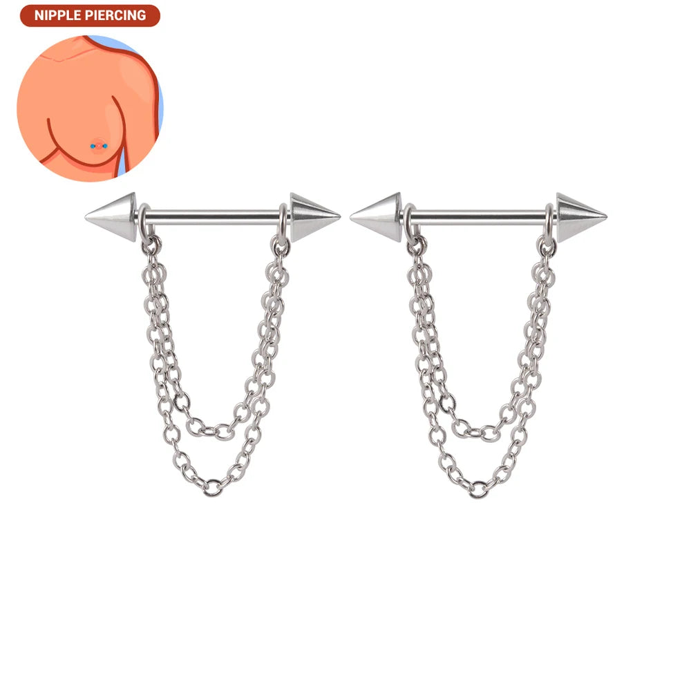 1pair Nipple Piercing Stainless Steel Nipple Rings CZ Butterfly Heart Nipple Barbell For Women Girls 16G Body Piercing Jewelry Good Vibrations