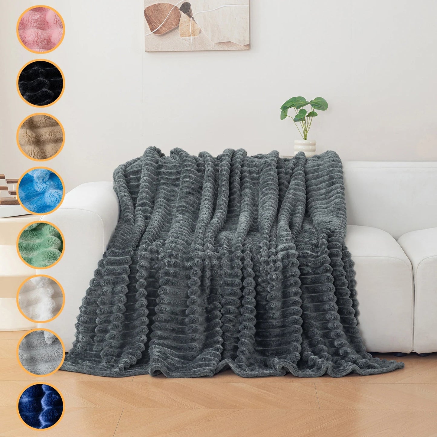 1pc flannel blanket - soft, comfortable, warm nap blanket, Christmas exquisite gift blanket, available in multiple colors Good Vibrations