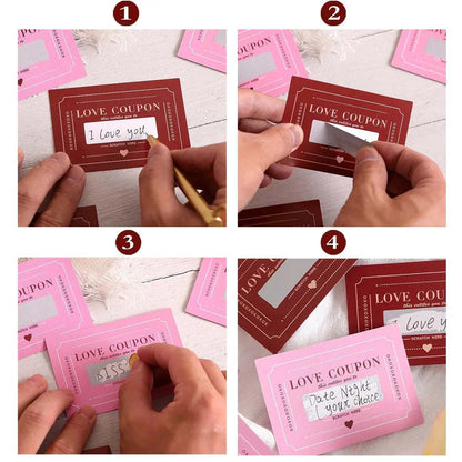 Scratch-Off Love Coupons, 10 Pieces, DIY Valentine