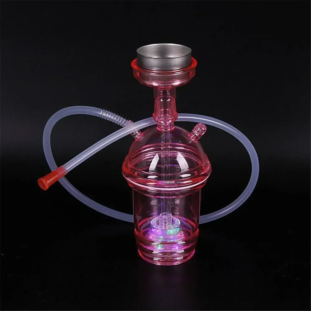 CRUSHER Cute Car acrylic hookah with LED light and metal tobacco bowl.