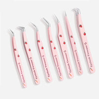 6 Types False Eyelash Tweezers Stainless Steel Anti-static Pincet Curved Strip 3D Lashes Extension Tweezer Makeup Tools Good Vibrations