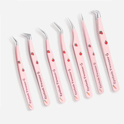 6 Types False Eyelash Tweezers Stainless Steel Anti-static Pincet Curved Strip 3D Lashes Extension Tweezer Makeup Tools Good Vibrations
