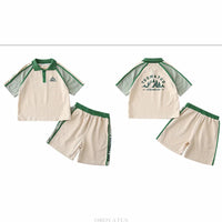 Couples Matching Outfit for Family Look Clothes Set Polo Shirt And Shorts 2 Pieces Clothing Suit New Summer Dad Mom Baby Costume Good Vibrations