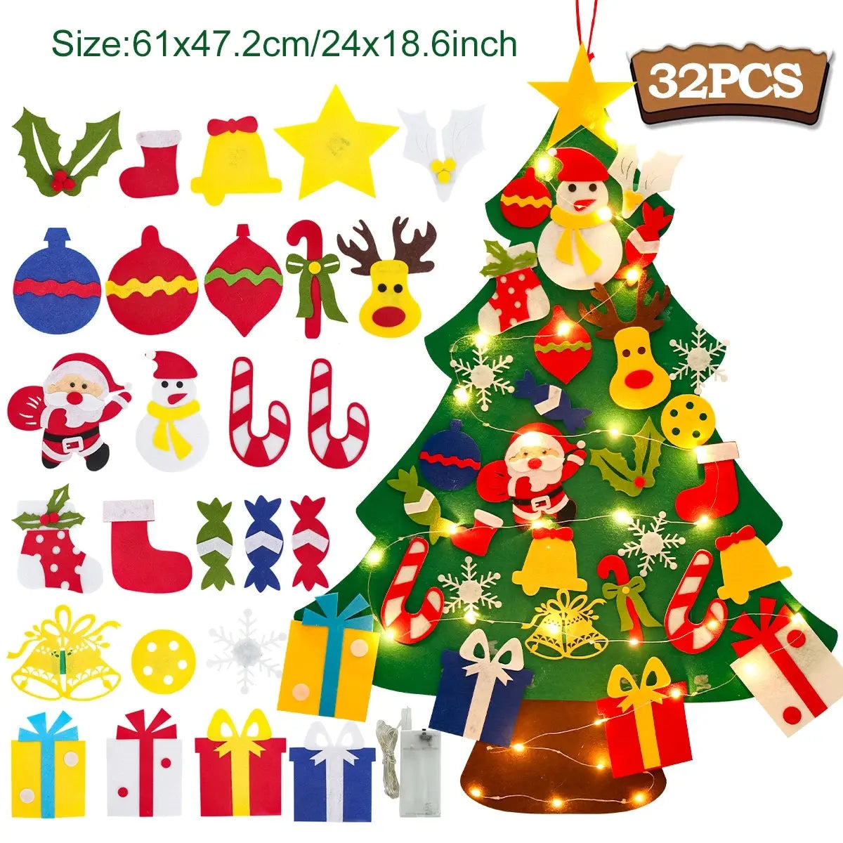 Kids DIY Felt Christmas Tree Merry Christmas Decorations For Home 2025 Christmas Ornaments Navidad 2026 New Year Gifts Xmas Tree Good Vibrations